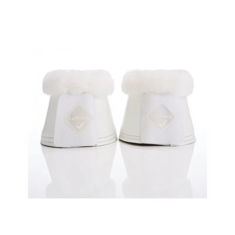 LeMieux Faux Leather Lambskin Over Reach Boots - White/White